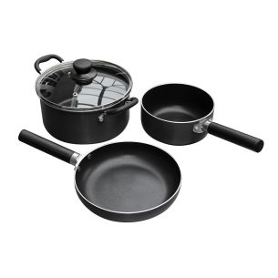 3 Piece Induction Pan Set pot, pan, frying pan | Medium Cook Sets