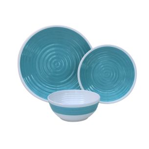 Outdoor Revolution Premium 12pc Melamine Plate and Bowl Set Pastel Lime  | Plates & Bowls