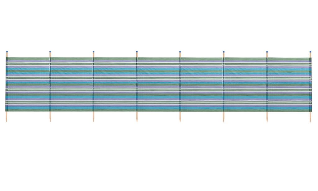 8 Pole Tall Striped Blue Windbreak 